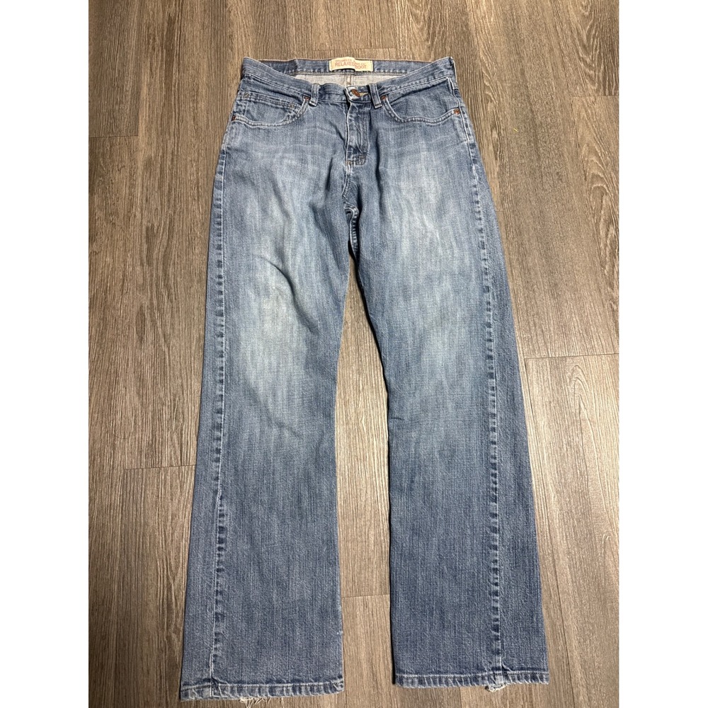 Wrangler Jeans Co Mens 29x30 Relaxed Bootcut Blue Denim Jeans Medium Wash